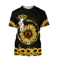 Awesome Cow And Sunflower 3D All Over Printed Shirts