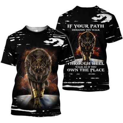 All Over Printed Beautiful Wolf King Hoodie MEI09122001-MEI