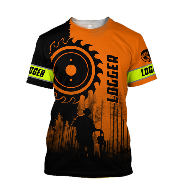 Logger Circle Saw Blade Man Orange Unisex Shirts TR0910203