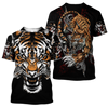 Tiger Fighter Tattoo Tshirt 3D All Over Printed Shirt for Men and Women