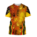 Aboriginal Australia Rock Painting Hand Lizard Art Golden Style shirts for men and women TR2606204S-Apparel-Huyencass-T-Shirt-S-Vibe Cosy™