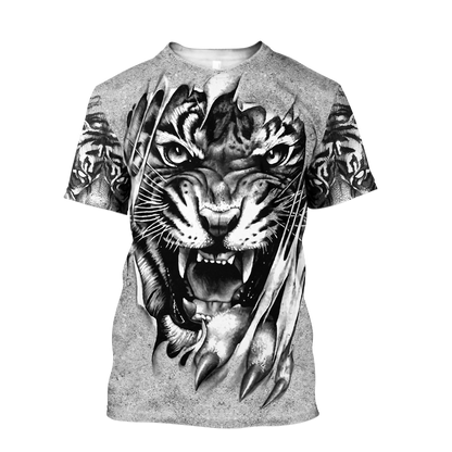 3D Tiger Tattoo Potrait  Over Printed Shirt for Men and Women