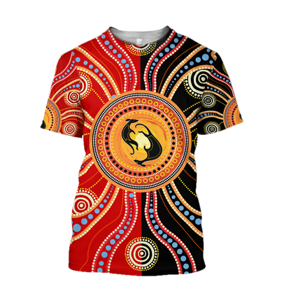 Aboriginal Kangaroo Australia Indigenous Painting Art shirts for men and women-Apparel-Huyencass-T-Shirt-S-Vibe Cosy™