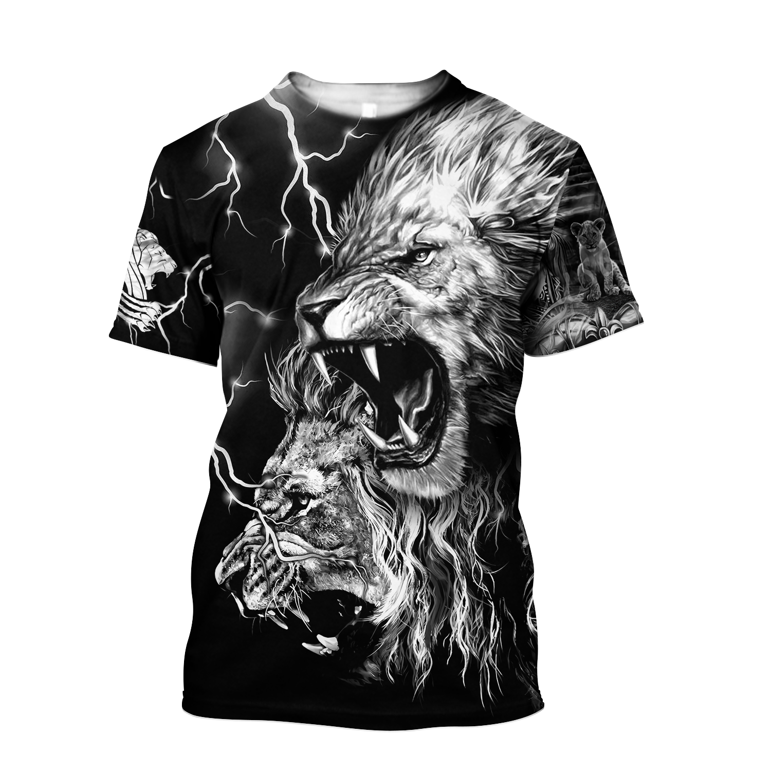 Lion Tattoo Thunder 3D All Over Printed  Unisex Shirts