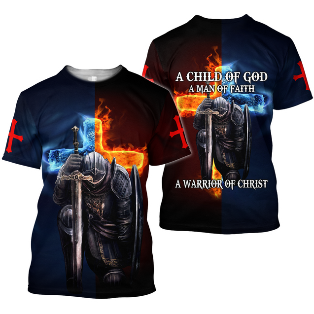 Knight Templars A Child Of God A Man Of Faith A Warrior Of Christ 3D All Over Printed Shirts For Men and Women Pi05092004S