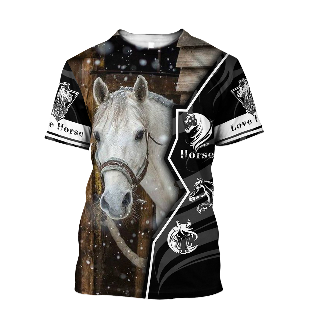 Beautiful Horse 3D All Over Printed shirt for Men and Women Pi040102-Apparel-TA-T-Shirt-S-Vibe Cosy™