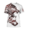 Alpha Wolf Tattoo Tshirt 3D All Over Printed Shirt for Men and Women