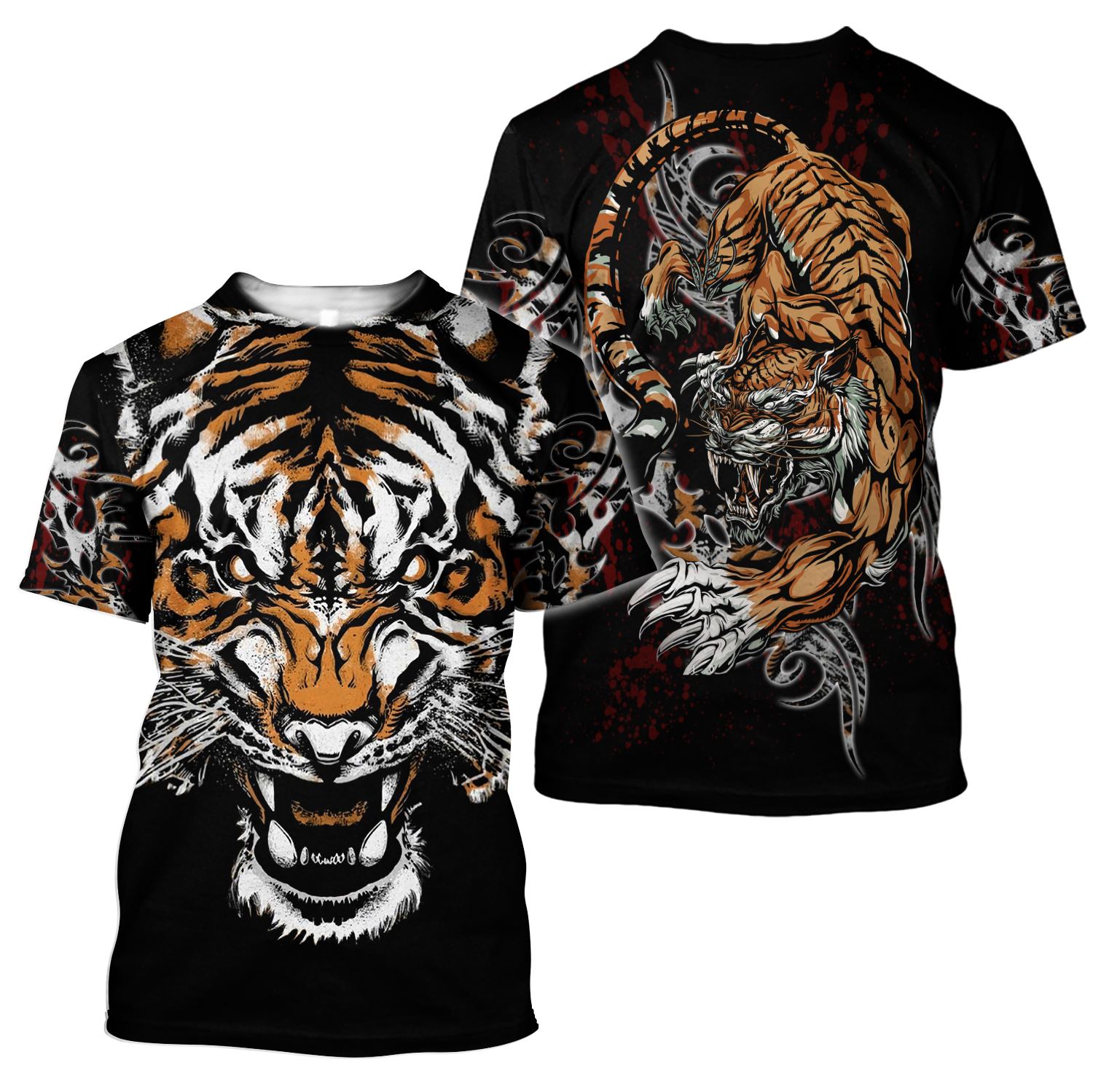 Tiger Fighter 3D Over Printed Shirt for Men and Women
