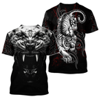 Tattoo White Tiger  3D All Over Printed Unisex Shirts