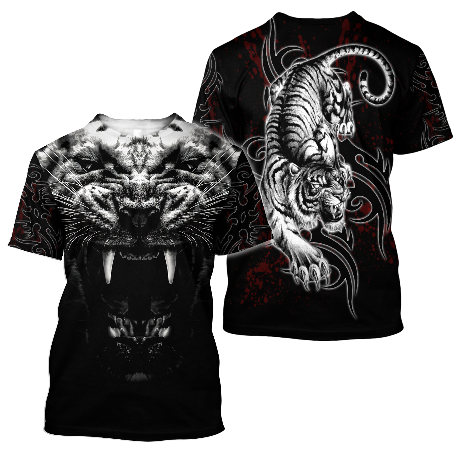 Tattoo White Tiger  3D All Over Printed Unisex Shirts