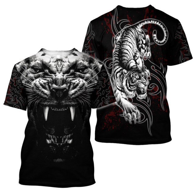 Tattoo White Tiger  3D All Over Printed Unisex Shirts