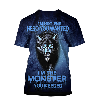 Night Wolf 3D All Over Print Hoodie T Shirt For Men and Women HHT07092016