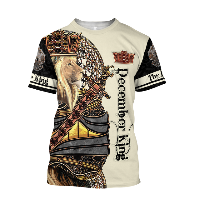 December Black King Lion  3D All Over Printed Unisex Shirts