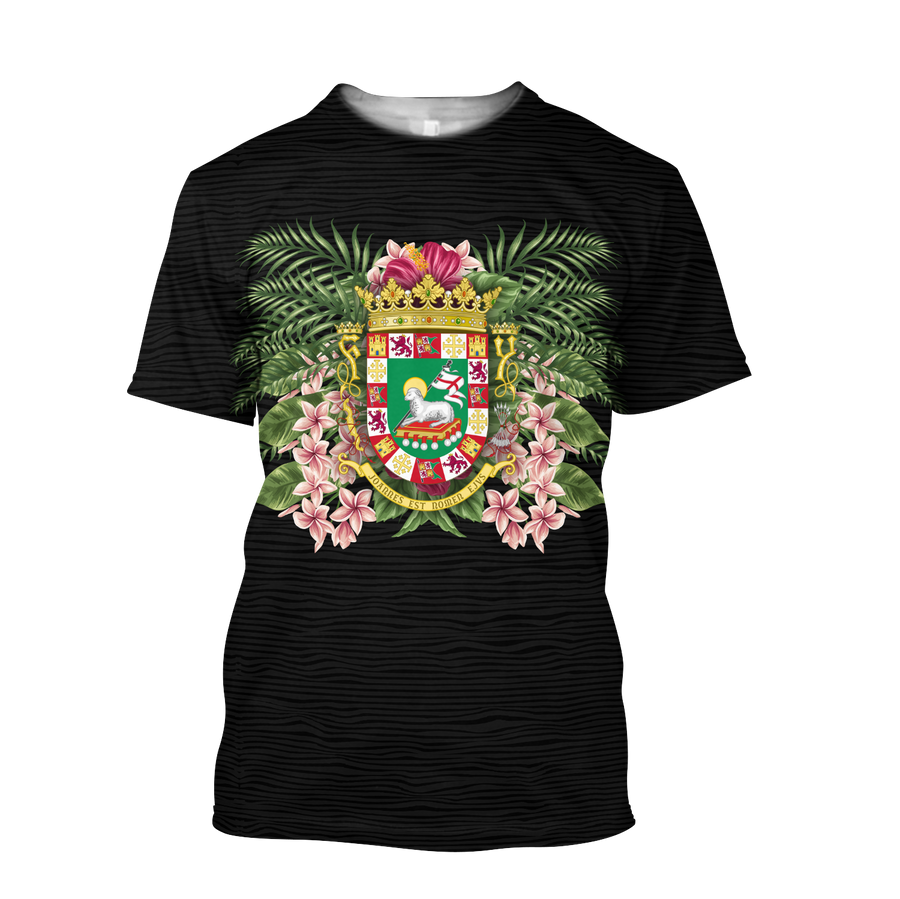 Puerto Rico Coat of Arms 3D All Over Print Shirts And Short TH20061603S-Apparel-TQH-Hoodie-S-Vibe Cosy™