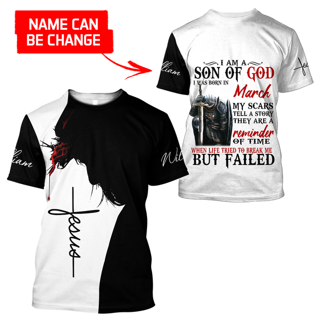 March - Son of God Custome Name 3D All Over Printed Shirts For Men and Women MH141120S3