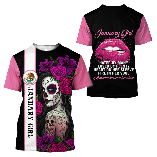 January Girl Customize Name 3D All Over Printed Shirts MH10112001