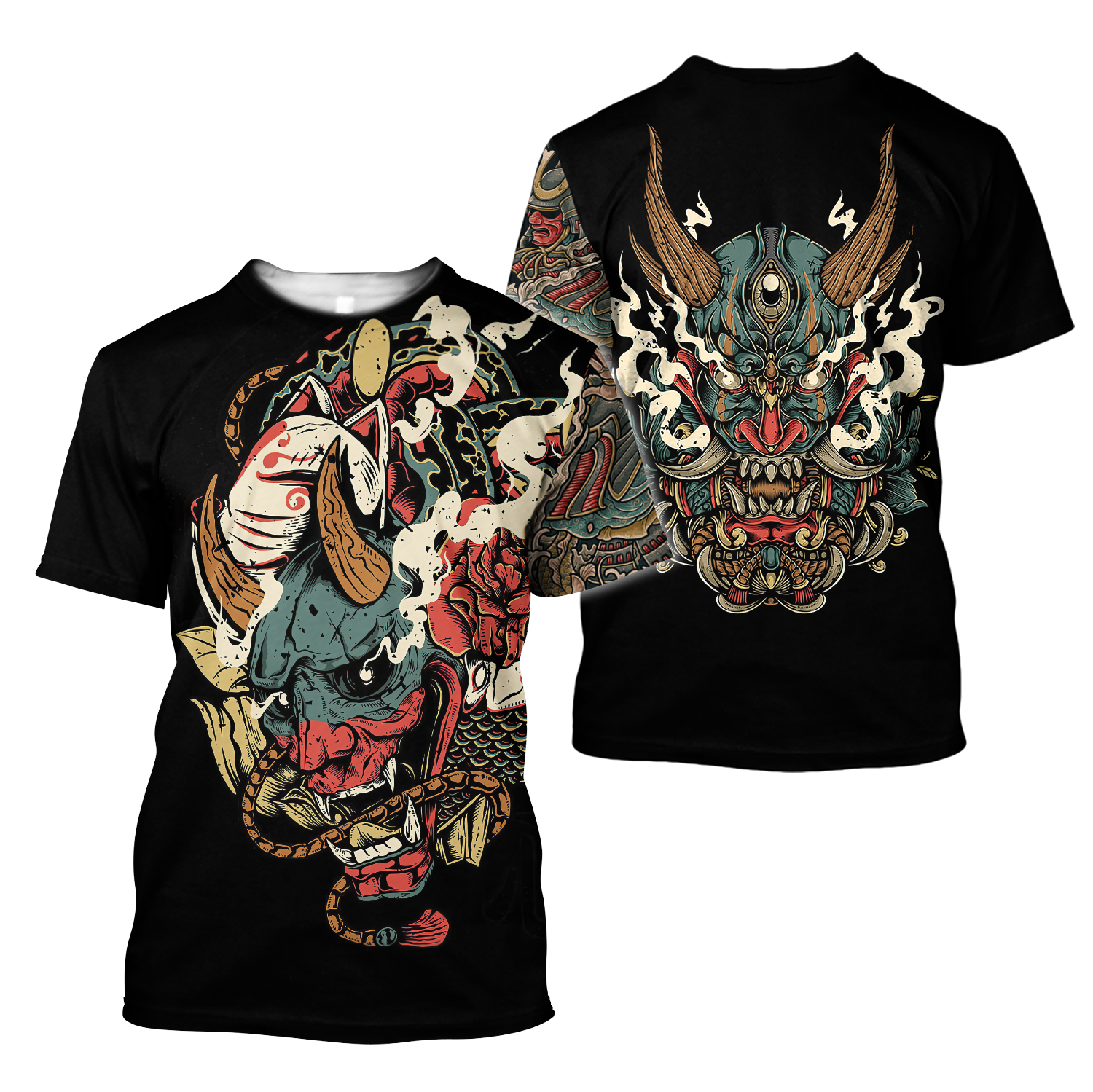 Oni Mask Tattoo 3D All Over Printed Unisex Shirt