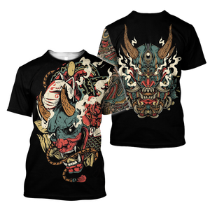 Oni Mask Tattoo 3D All Over Printed Unisex Shirt