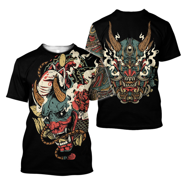 Oni Mask Tattoo 3D All Over Printed Unisex Shirt