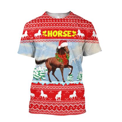 Horse Christmas 3D Shirt For Men And Women HHT16102007