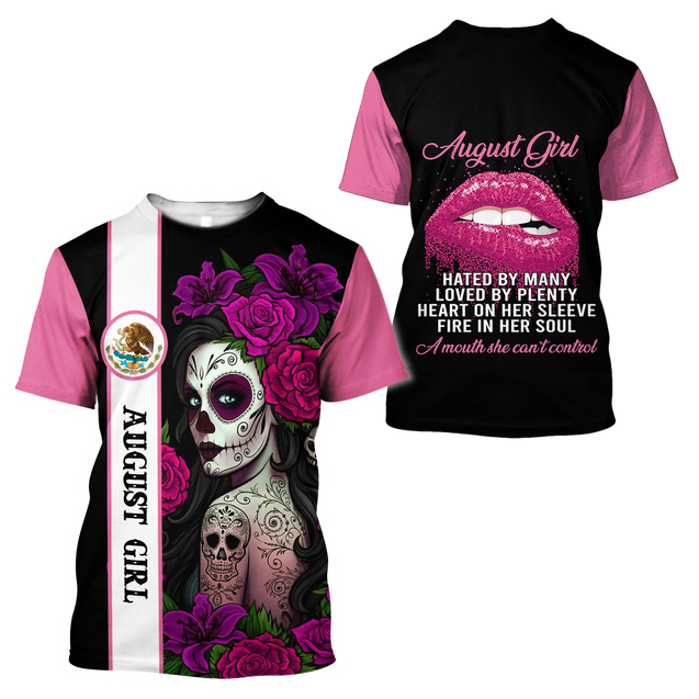 August Girl Customize Name 3D All Over Printed Shirts For Women MH10112008