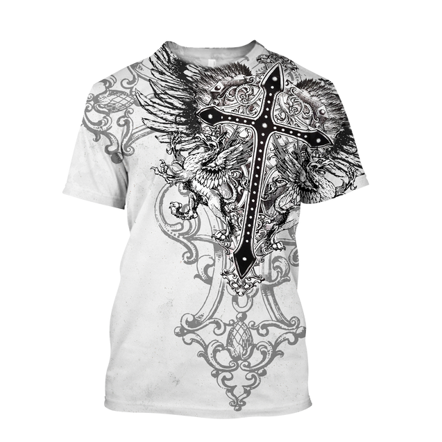 Jesus Cross Tattoo 3D All Over Printed Shirts For Men and Women HHT26102001ST