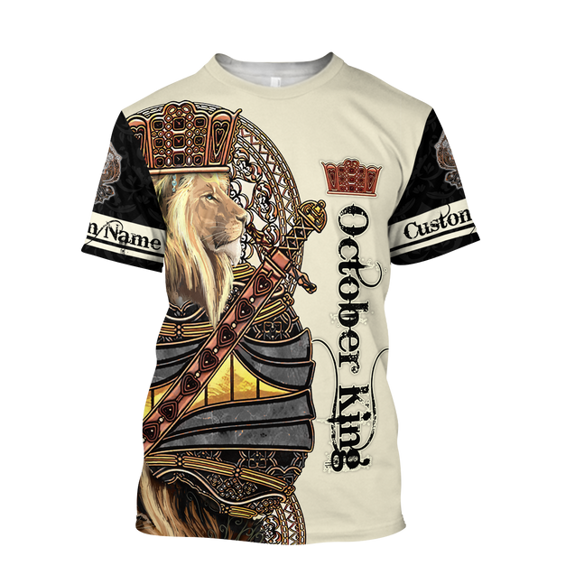 Custom Name October King 3D All Over Printed Unisex Shirts