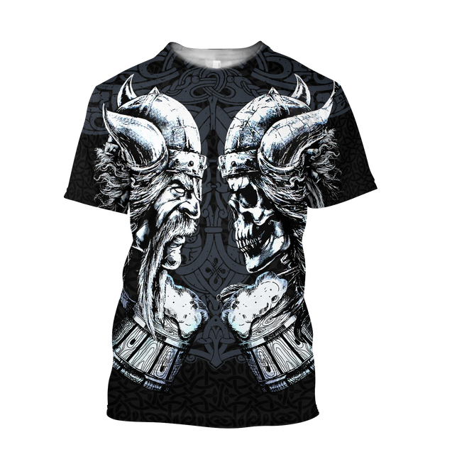 Love beer skull & viking 3D all over printed for man and women-Apparel-PL8386-T- Shirt-S-Vibe Cosy™