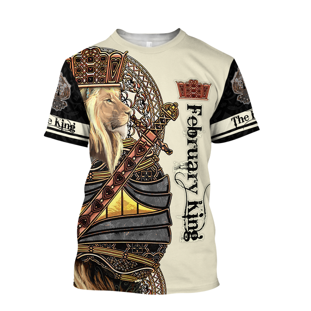 February King Lion 3D All Over Printed  Unisex Shirts