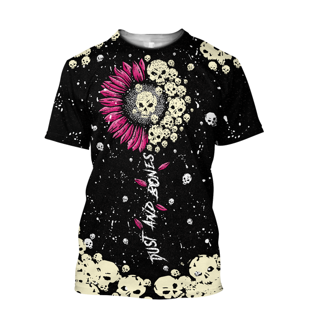 Love Sun Flower And Skull 3D all over for man and women QB05162002-Apparel-PL8386-T- Shirt-S-Vibe Cosy™