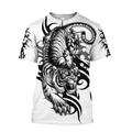 White Tiger Tribal Tattoo 3D All Over Printed Shirts For Men and Women