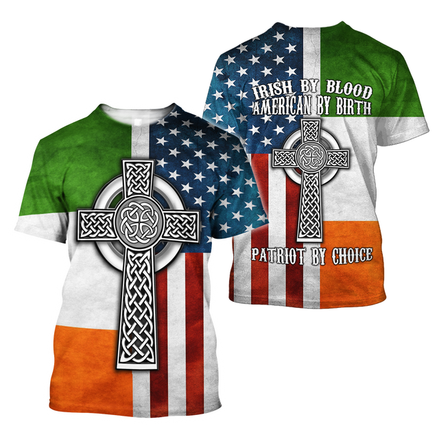 Irish By Blood American By Birth 3D All Over Printed Shirts For Men and Women DQB29102002