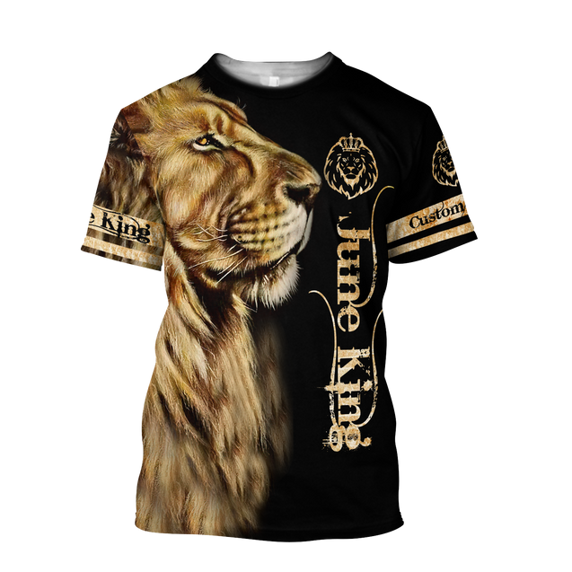 Custom Name June King Lion  3D All Over Printed Unisex Shirts