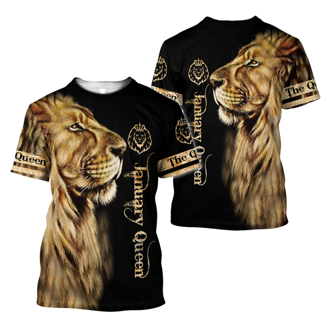 January Lion Queen 3D All Over Printed Shirt for Women