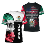 Mexican Skull-American Grown With American Roots 3D All Over Printed Shirts DQB10092003
