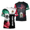 Mexican Skull-American Grown With American Roots 3D All Over Printed Shirts DQB10092003