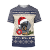 Premium Christmas Dachshund Dog Blue Unisex Shirts