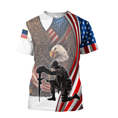 Stand For The Flag Knee For The Fallen 3D All Over Printed Shirts For Men and Women