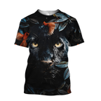 Flower Black Panther Over Printed Hoodie
