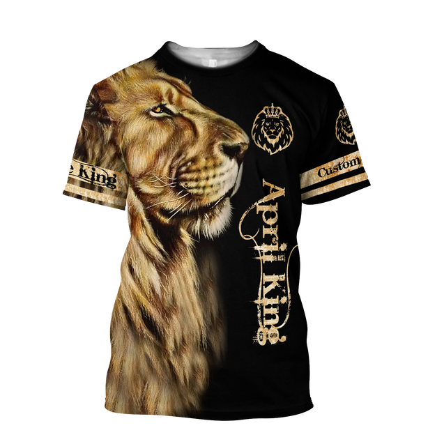 Custom Name April King Lion  3D All Over Printed  Unisex Shirts