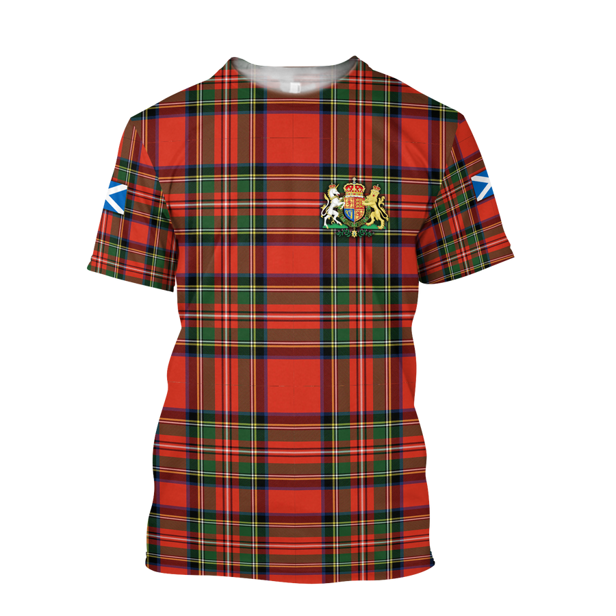 Scotland Tartan 3D All Over Printed T Shirt For Men and Women MH2007202-Apparel-TT-T shirt-S-Vibe Cosy™