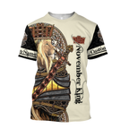 Custom Name November King 3D All Over Printed Unisex Shirts