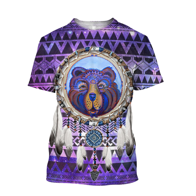 Bear Native American 3D All Over Printed Unisex Shirts