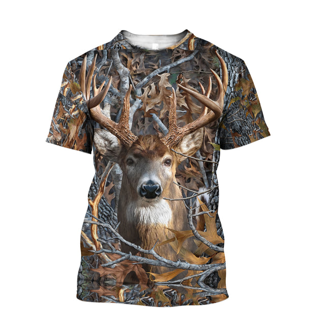 3D All Over Print Camo Deer Hunter Hoodie TN070806