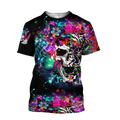 Love Skull animal full color 3D all over printed for man and women QB06092002-Apparel-PL8386-T- Shirt-S-Vibe Cosy™