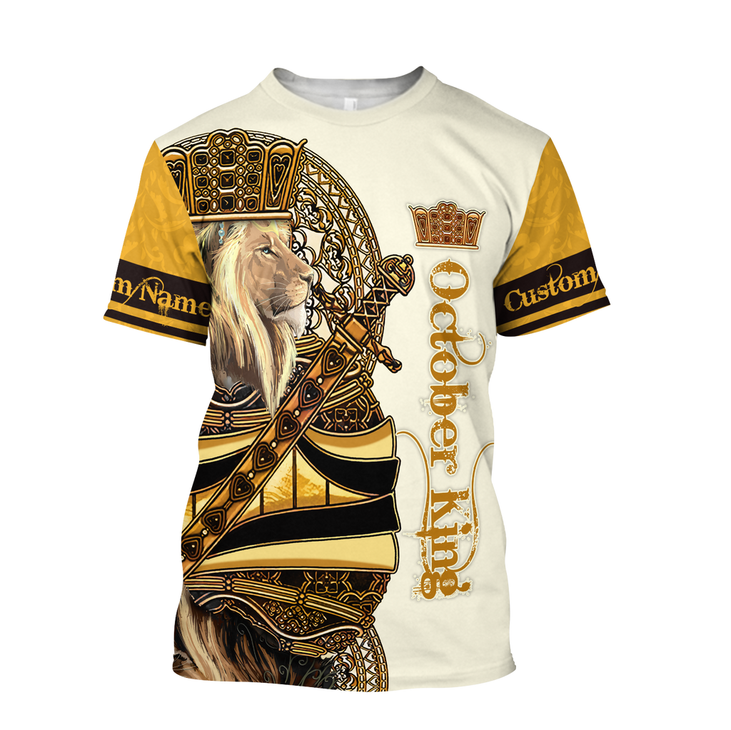 Custom Name October King 3D All Over Printed Unisex Shirts