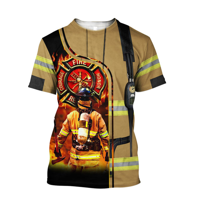 Brave Firefighter-Fireman 3D All Over Printed Shirts For Men and Women TA0822201