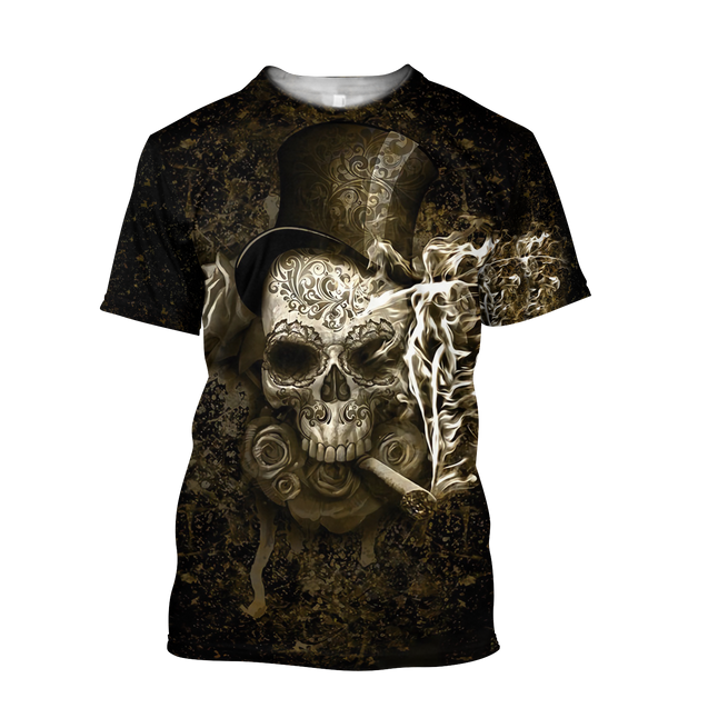 Smoking Skull By ML-Apparel-ML-T-Shirt-S-Vibe Cosy™