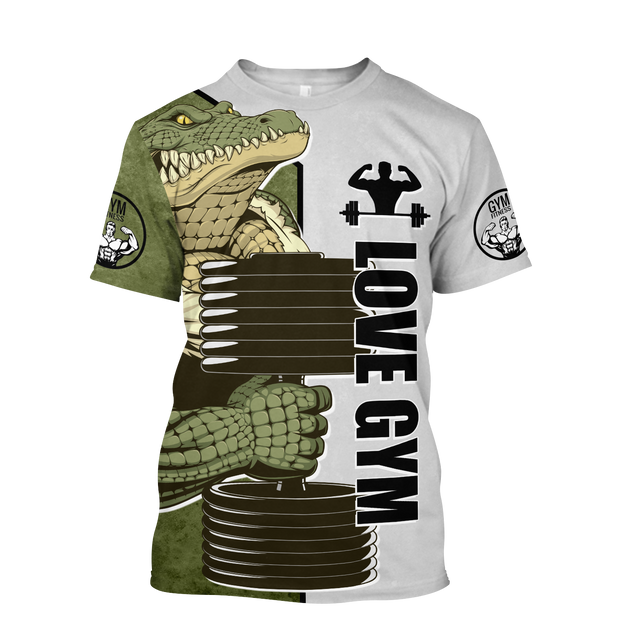 Gym Crocodile 3d all over printed for man and women QB05302001-Apparel-PL8386-T-shirt-S-Vibe Cosy™