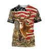 Deer Hunting America Flag 3D All Over Printed Shirts LAM